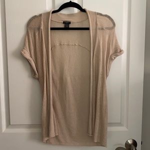 Tan short sleeve cardigan